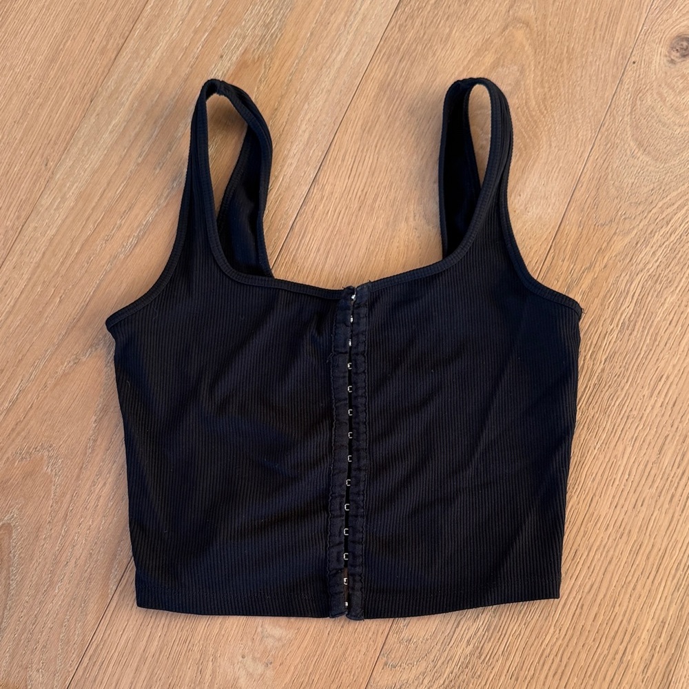 Abercrombie & Fitch Ribbed Corset Crop Tank